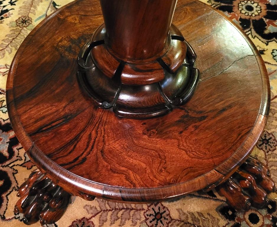 Hardwood Regency Fold over Side Table with Lions Paw Feet in the Manner of Gillows For Sale
