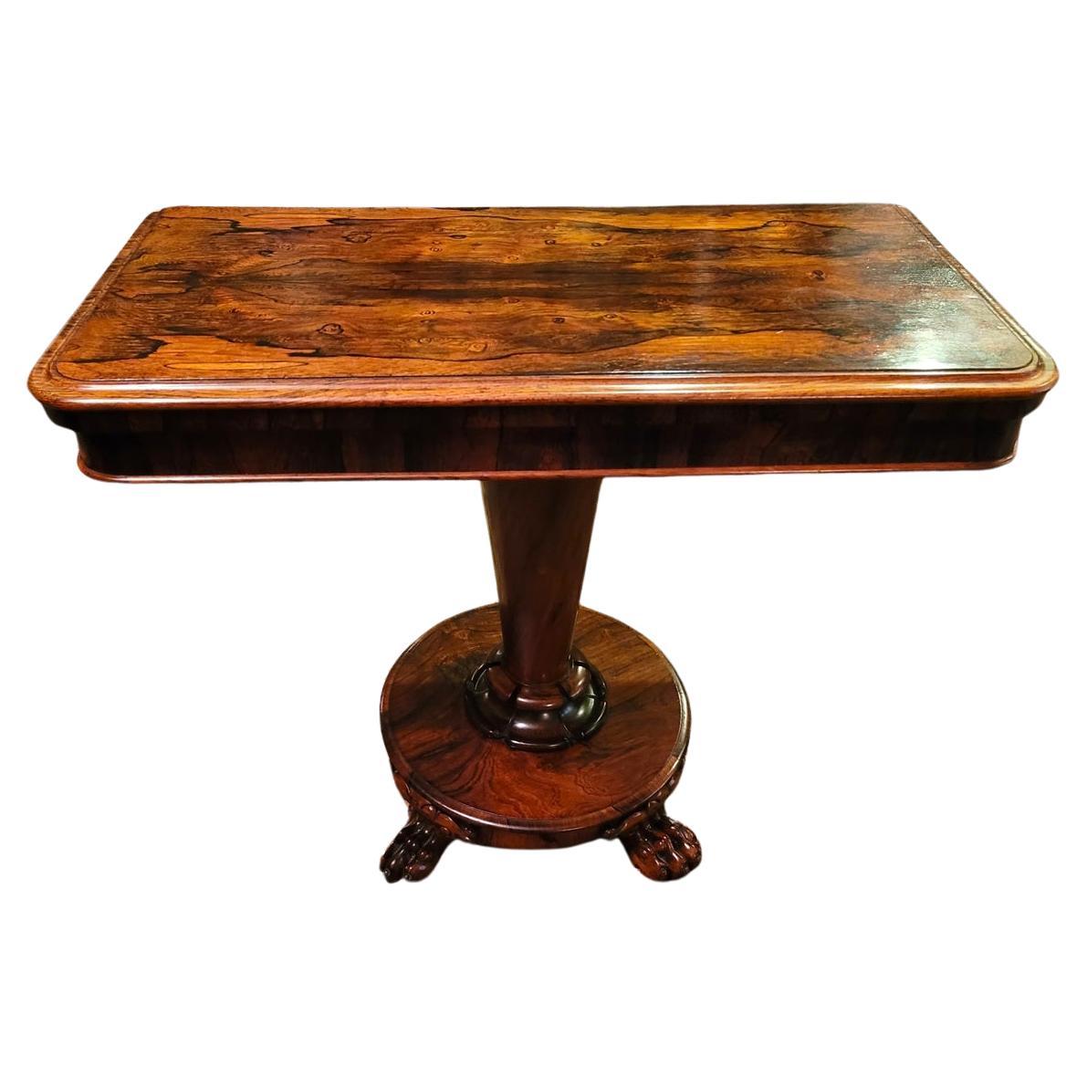 Regency Fold over Side Table with Lions Paw Feet in the Manner of Gillows For Sale