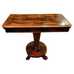 Used Regency Fold over Side Table with Lions Paw Feet in the Manner of Gillows