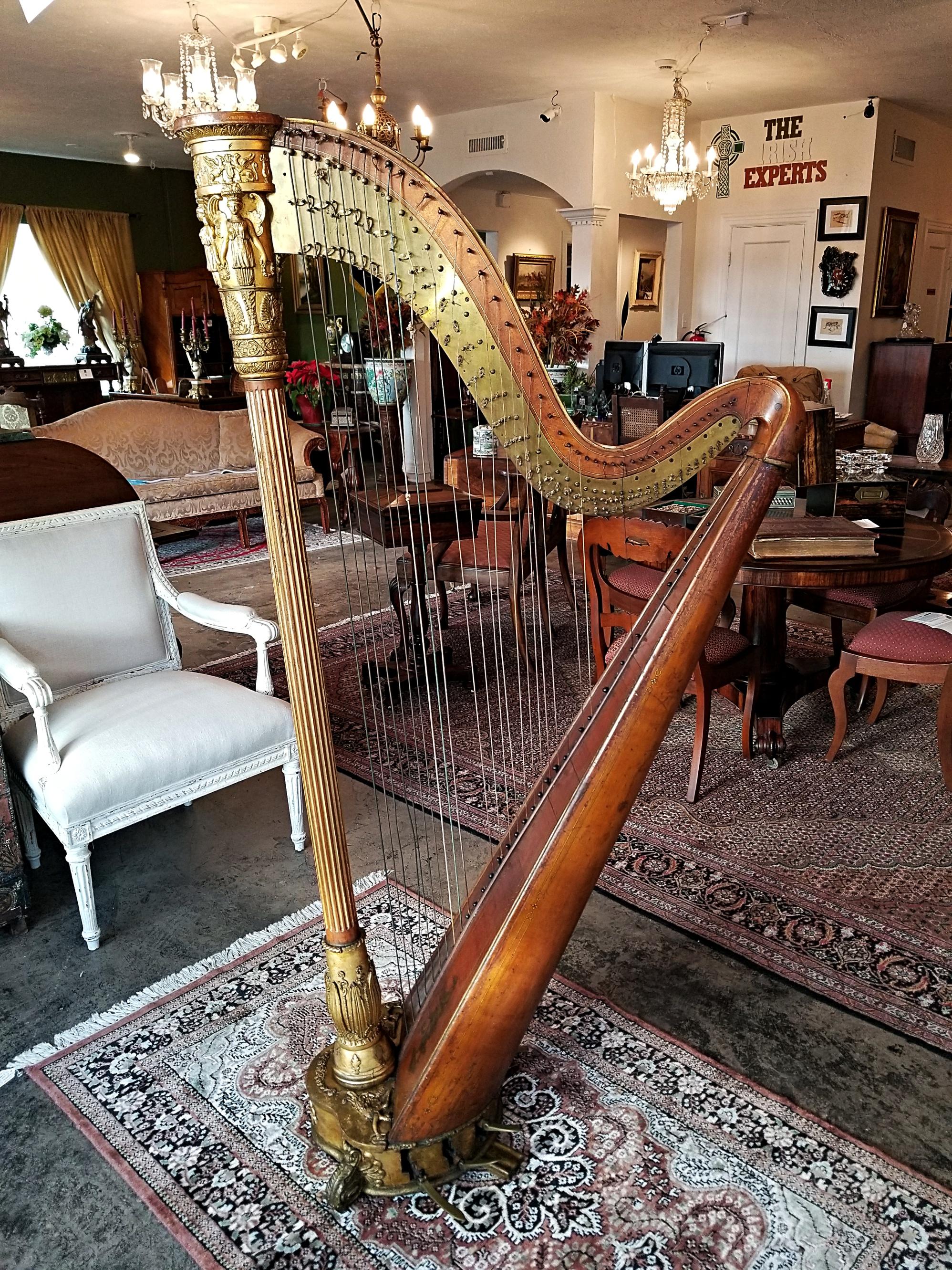 Neoclassical Revival Mid 19th Century T. Dodd & Sons London Harp