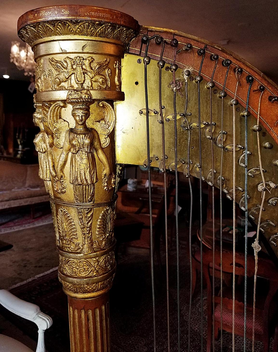 English Mid 19th Century T. Dodd & Sons London Harp