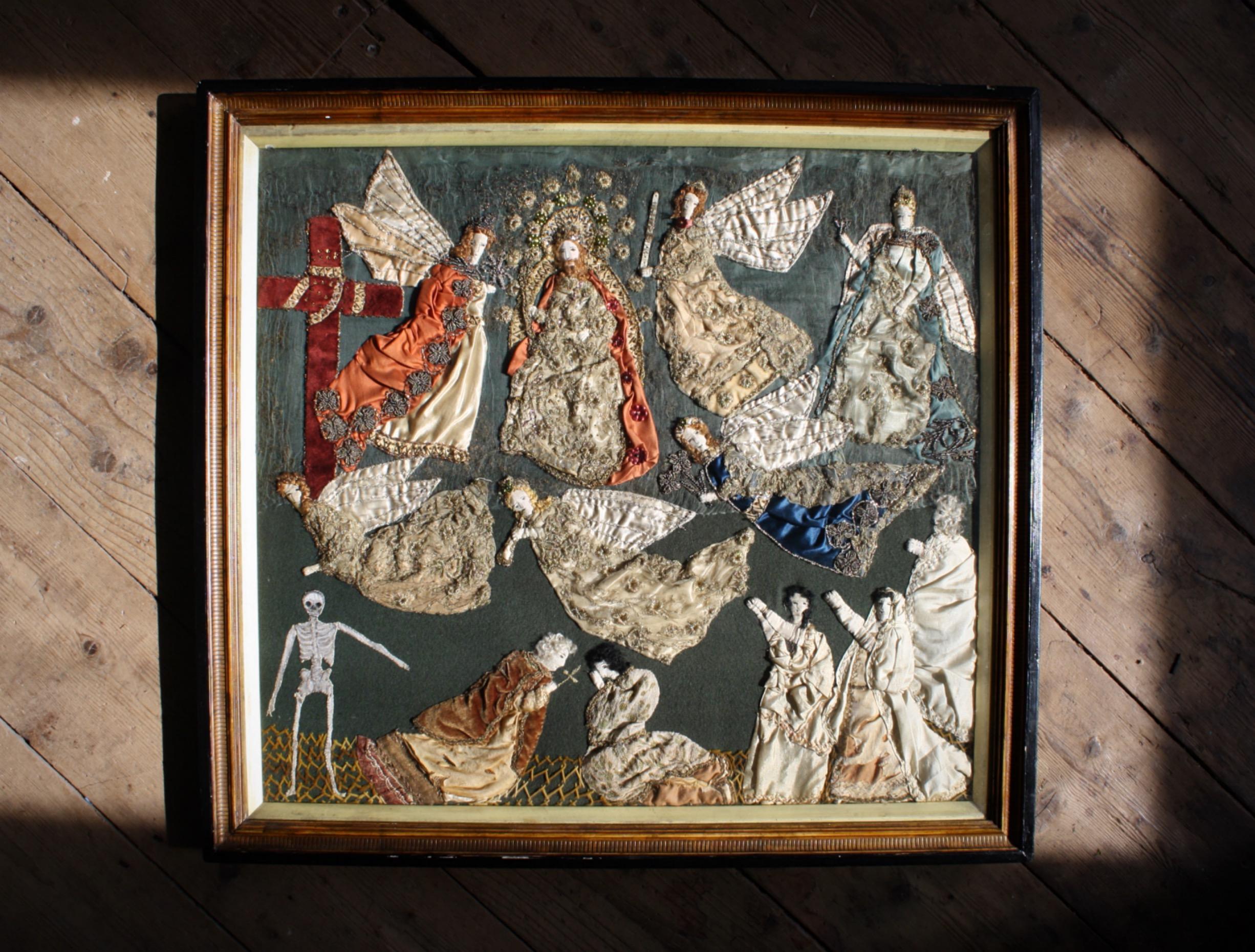 Textile Collage Appliqu du début du 19e siècle Sir Percival Radcliffe 3e baron de Rudding Park en vente