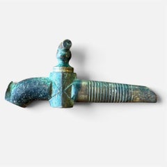 Early 19th Bronze Exterior Faucet Tap with natural verdigris patina.