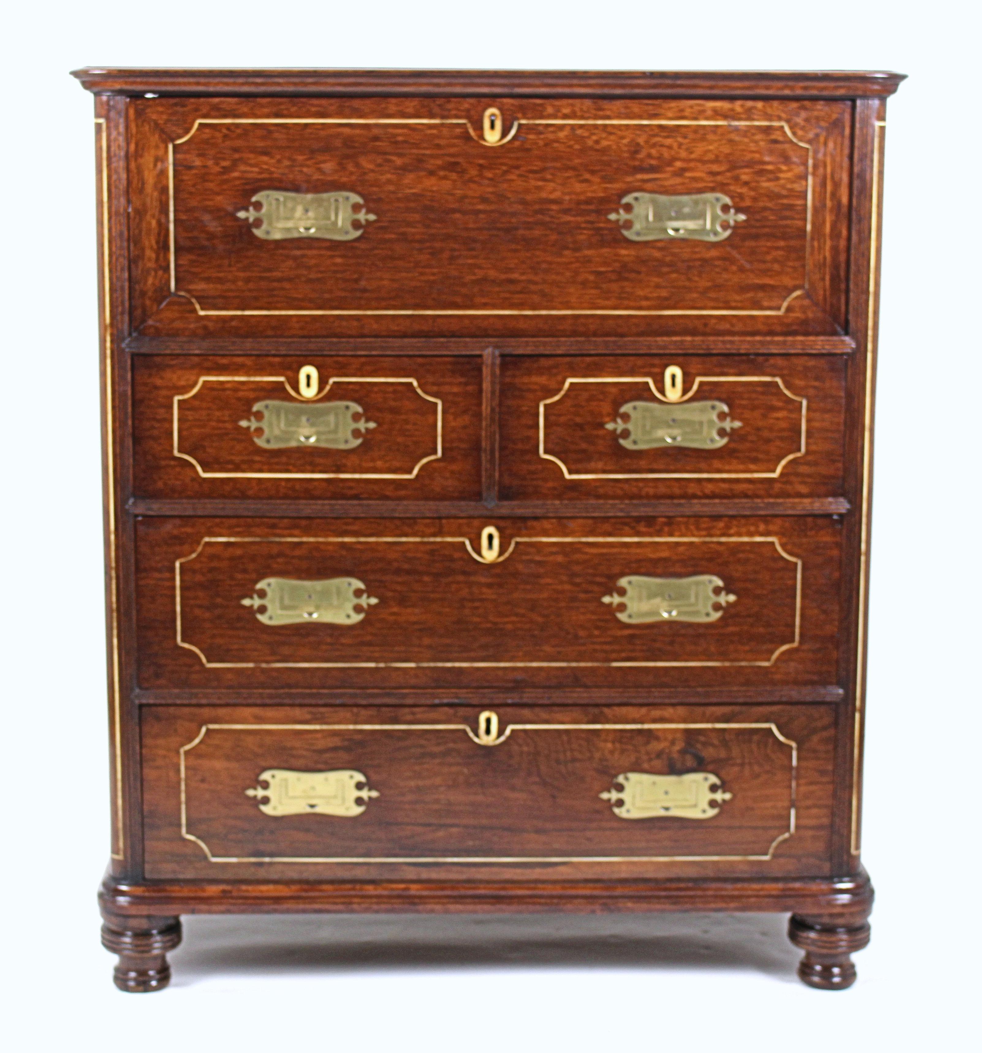 Early 19th Century, Anglo Chinese Padouk Secretaire Chest of Drawers 5