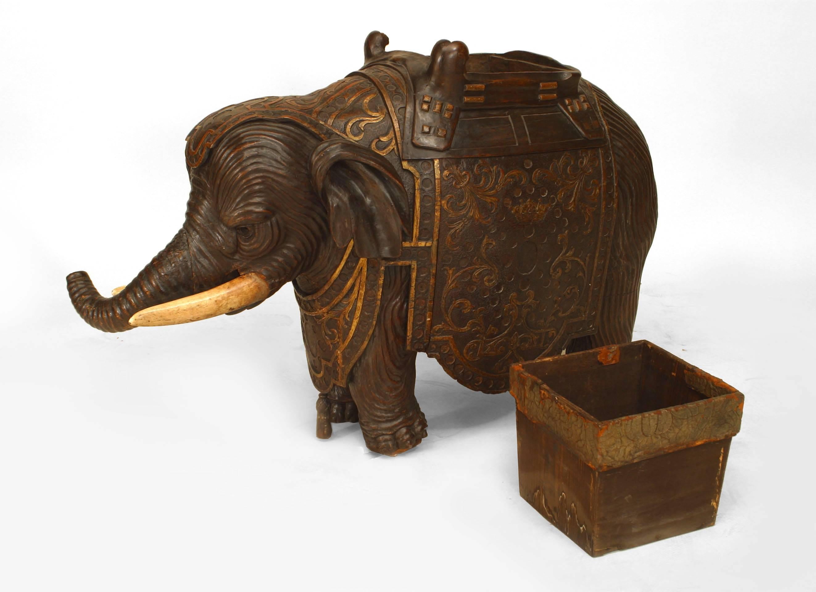 Early 19th c. Anglo-Indian Walnut Elephant Planter 2