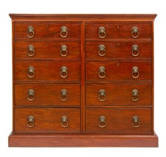 Antique Early 19th Century Bankers Drawers with Original Lions Head Handles