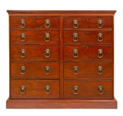 Early 19th Century Bankers Drawers with Original Lions Head Handles