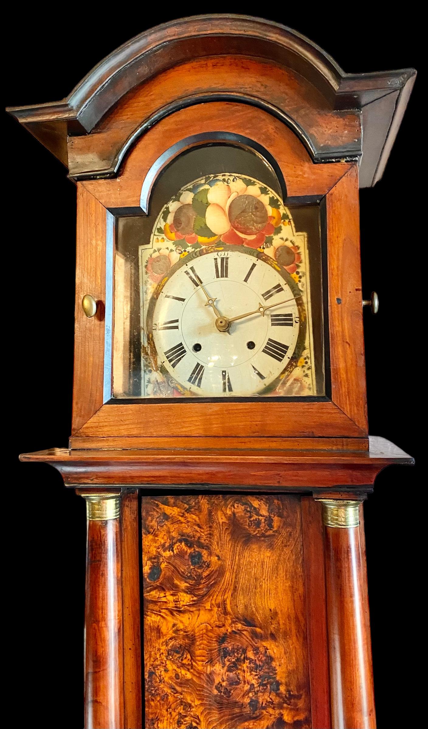 Late 18th Century Liege Burled Walnut Tall Case Clock For Sale 5