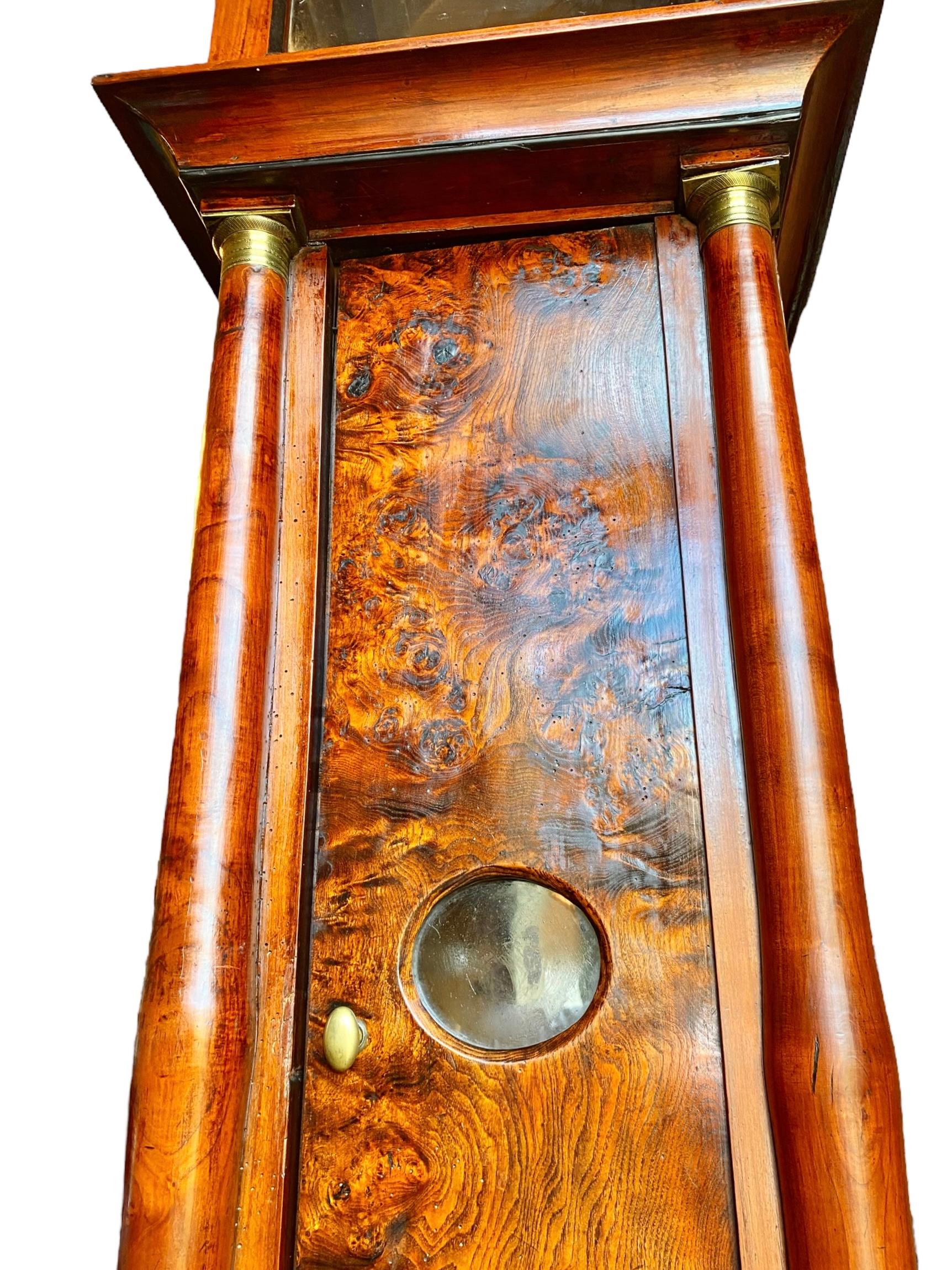 Late 18th Century Liege Burled Walnut Tall Case Clock For Sale 8