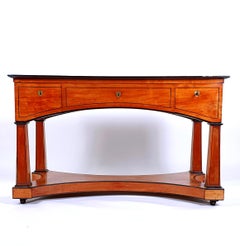 Early 19th Century Biedermeier Satinwood 3-Drawer Gentleman’s Writing Desk