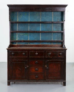 Early 19th C. Blue Painted English Dresser