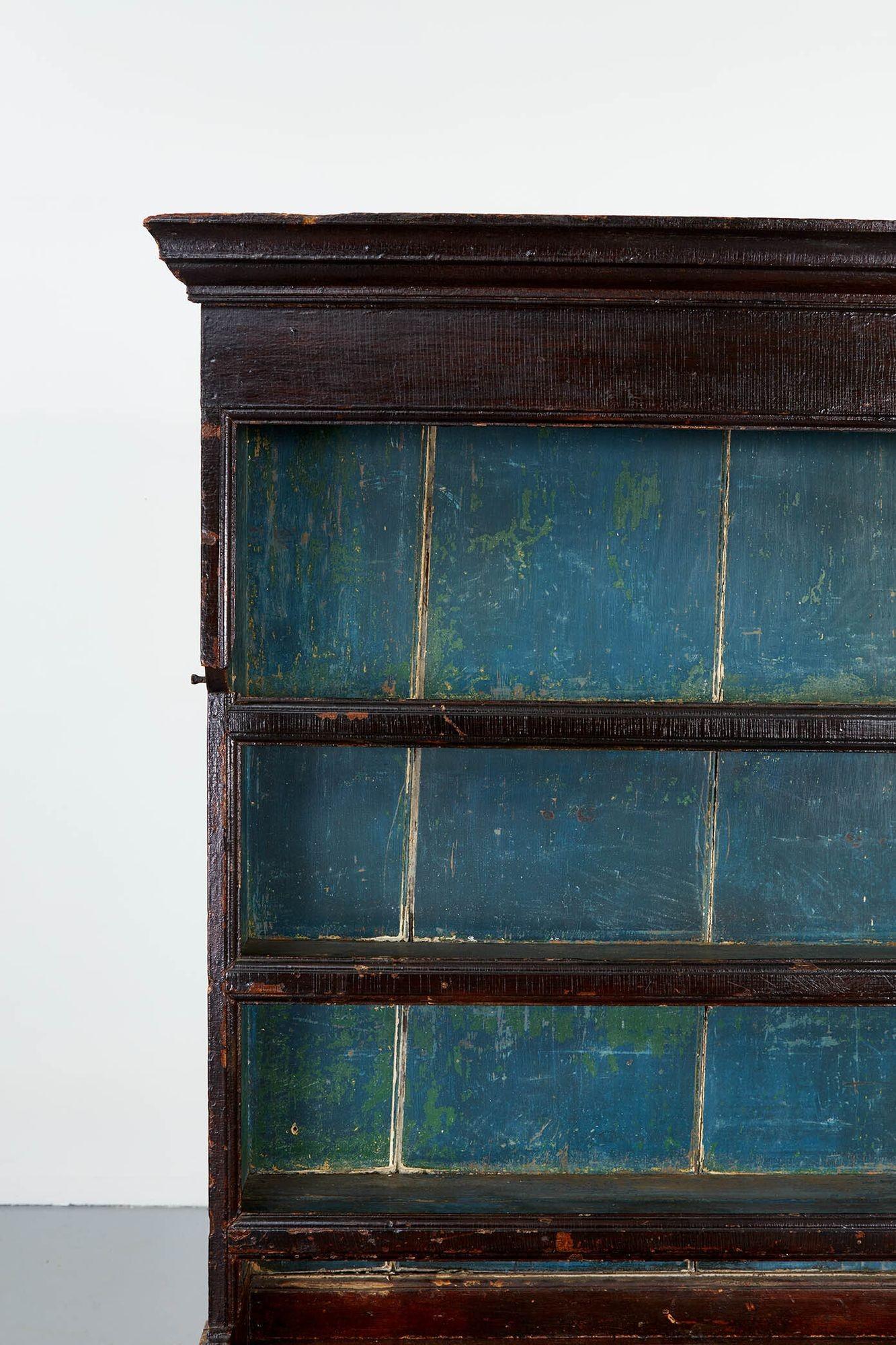 Early 19th C. Blue Painted English Dresser For Sale 1