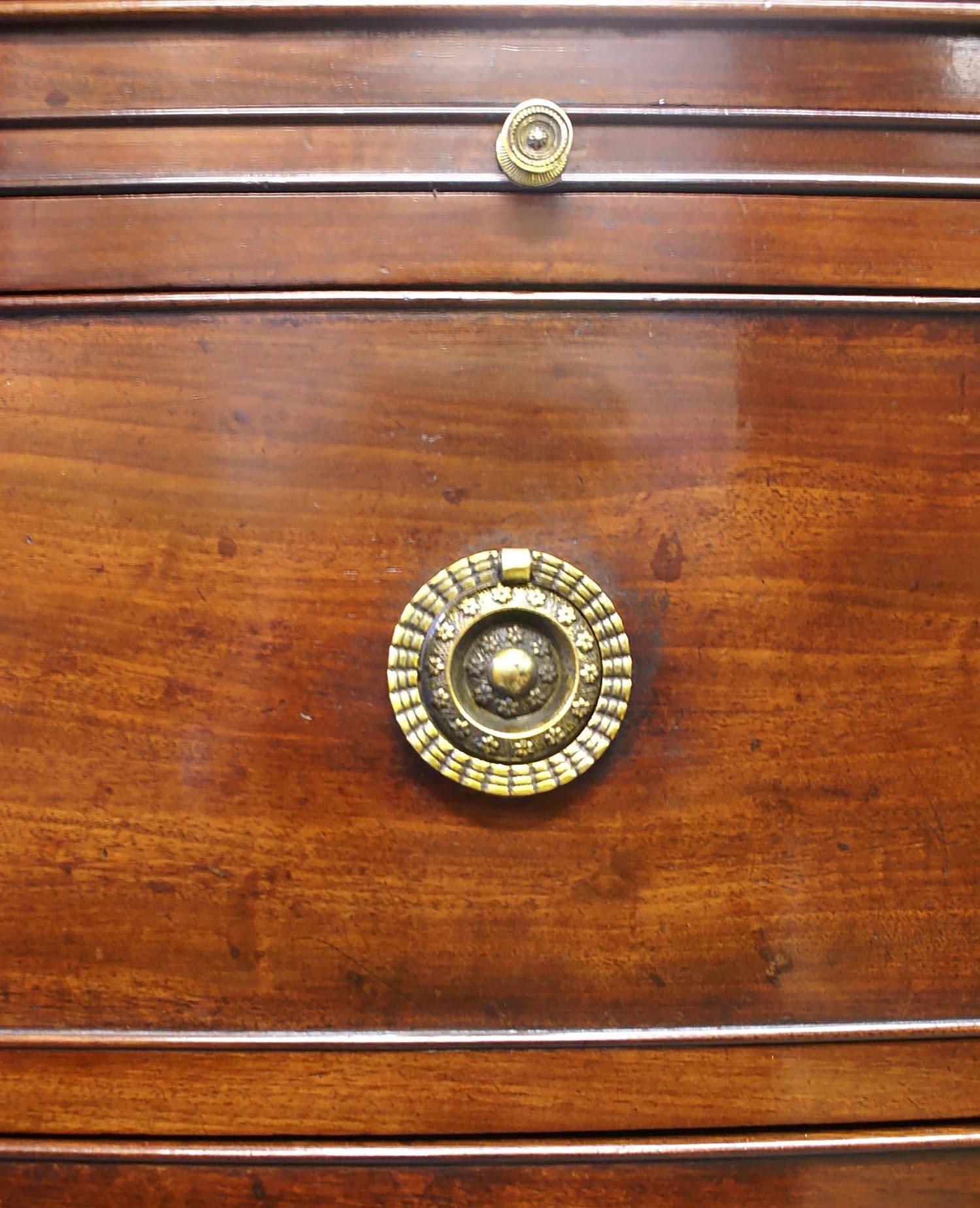 Mahogany Early 19th Century Bow Fronted Chest of Three Drawers