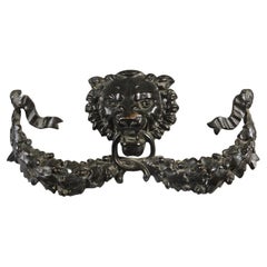 Early 19th C Bronze Mount Lion's Head Decoration