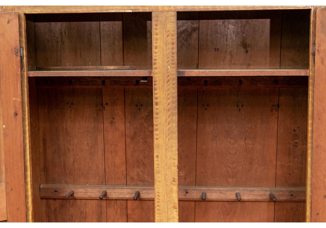 Early 19th C. Canadian Paint Decorated Pine Armoire For Sale 5