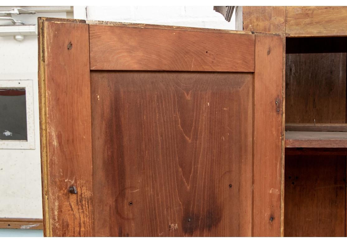 Early 19th C. Canadian Paint Decorated Pine Armoire For Sale 8