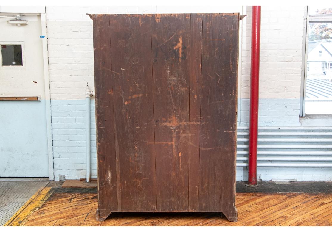 Early 19th C. Canadian Paint Decorated Pine Armoire For Sale 12