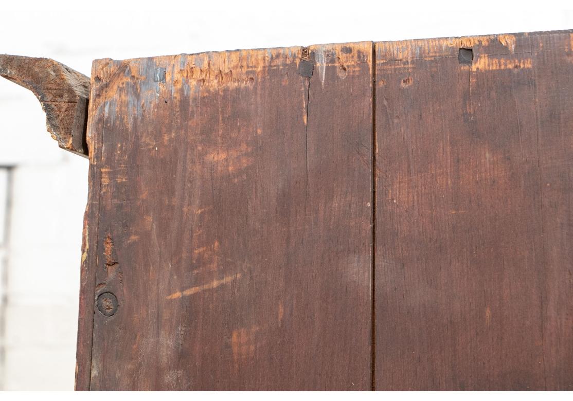 Early 19th C. Canadian Paint Decorated Pine Armoire For Sale 14