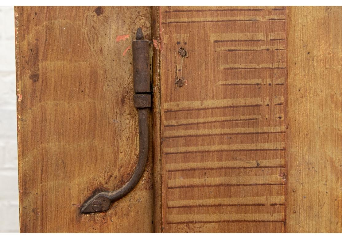 19th Century Early 19th C. Canadian Paint Decorated Pine Armoire For Sale