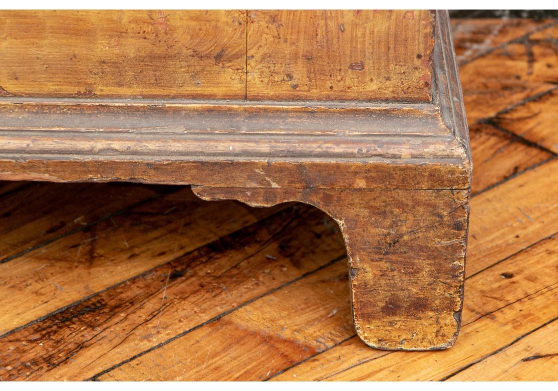 Early 19th C. Canadian Paint Decorated Pine Armoire For Sale 1