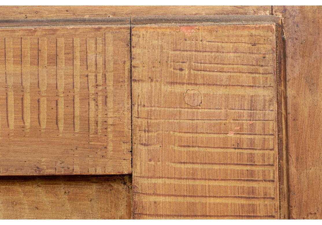 Early 19th C. Canadian Paint Decorated Pine Armoire For Sale 3
