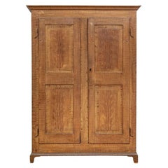 Early 19th C. Canadian Paint Decorated Pine Armoire