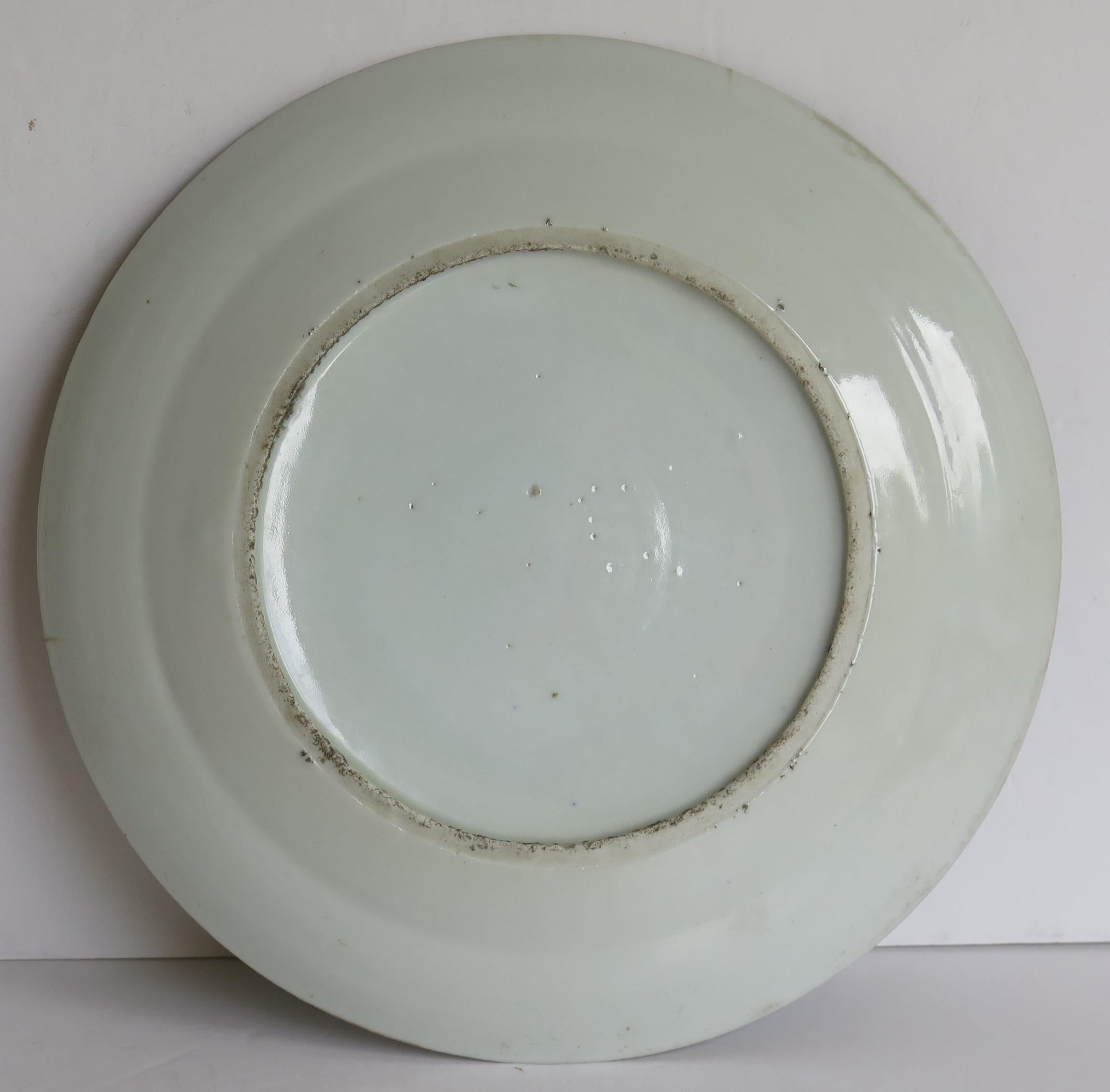 Chinese Export Dinner Plate Rose Medallion porcelain, Qing Ca 1820 9