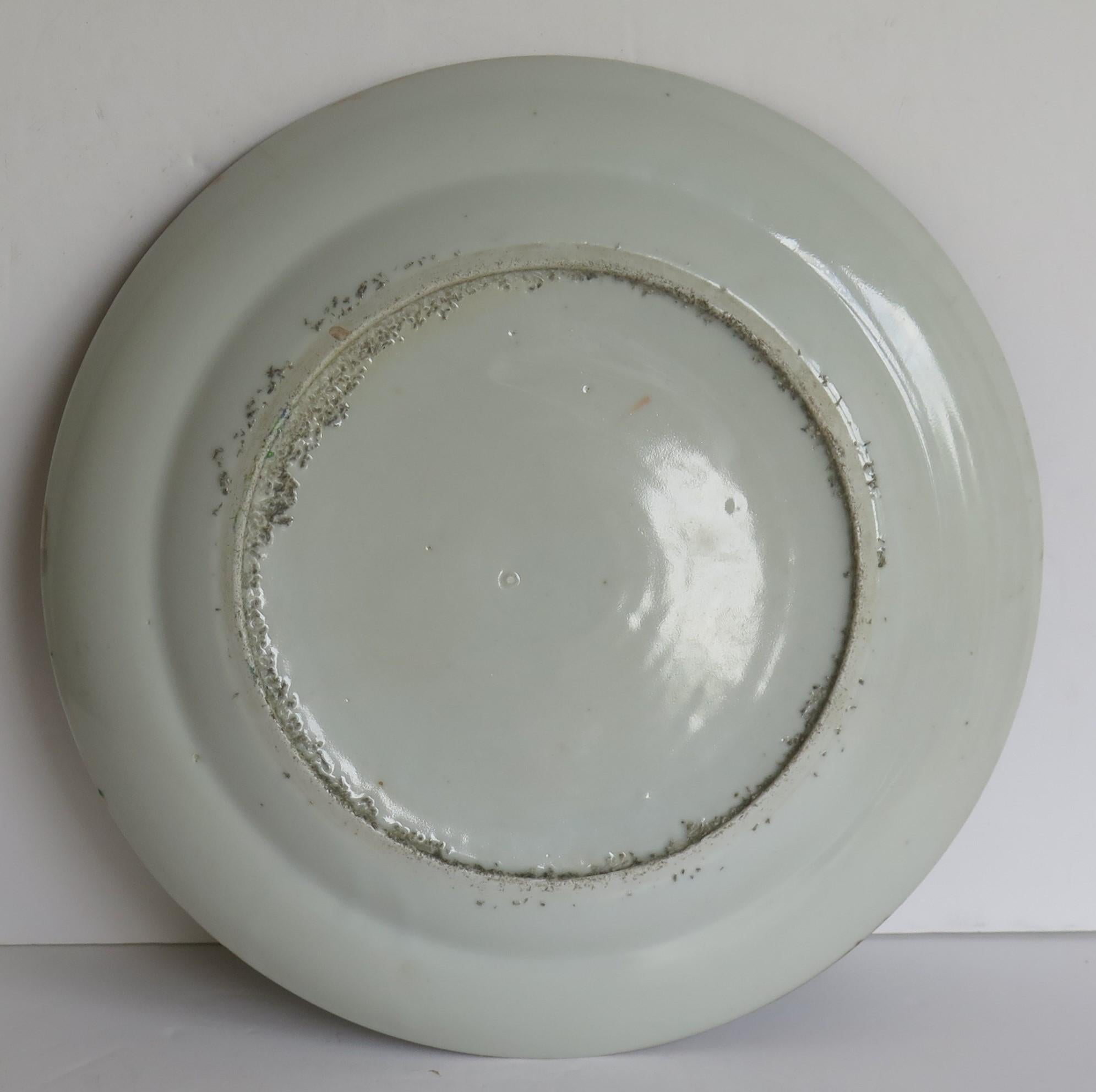 Chinese Export Porcelain Dinner Plate Rose Medallion, Qing Ca 1820 10