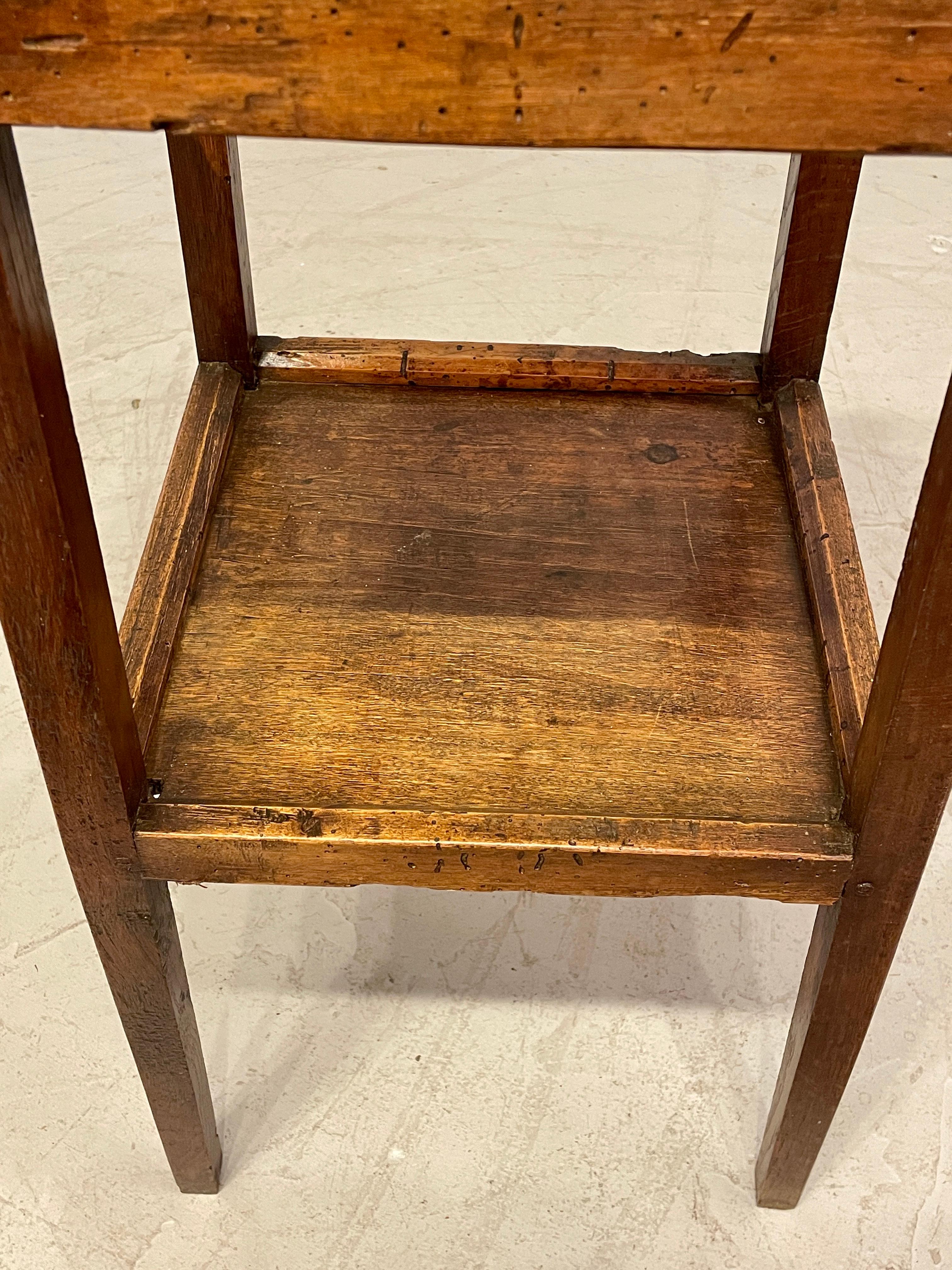 Early 19th c. Country French Two Tiers Side Table For Sale 1