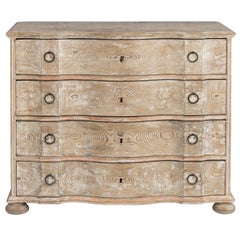 Early 19th c. Danish Baroque Arbalète Shaped Commode in Original Patina