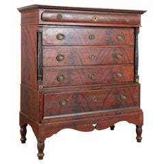Early 19th C. Danish Pine Large Chest of 5 Drawers with Original Painted Finish