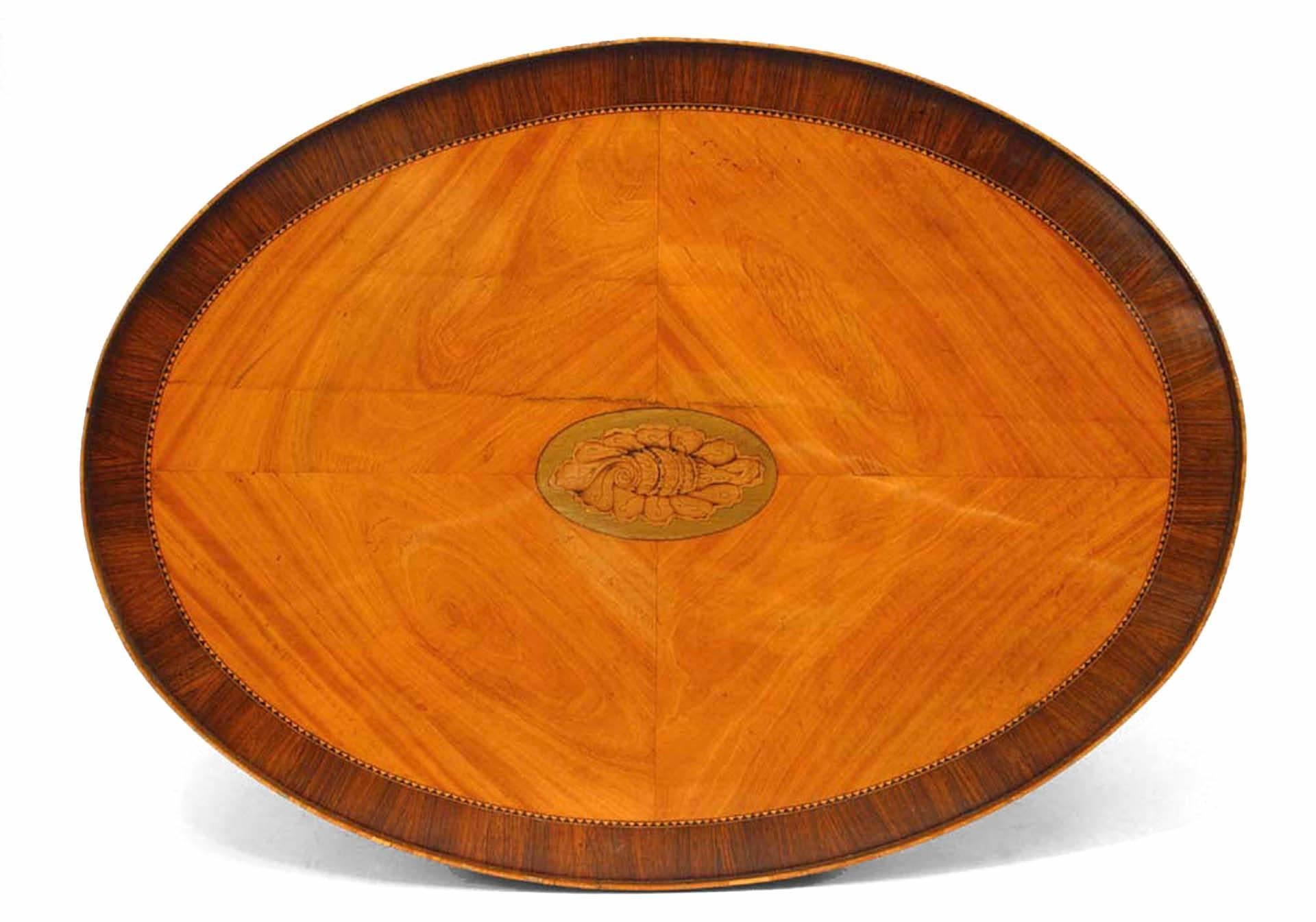 Continental Dutch Satinwood Center Table In Good Condition For Sale In New York, NY