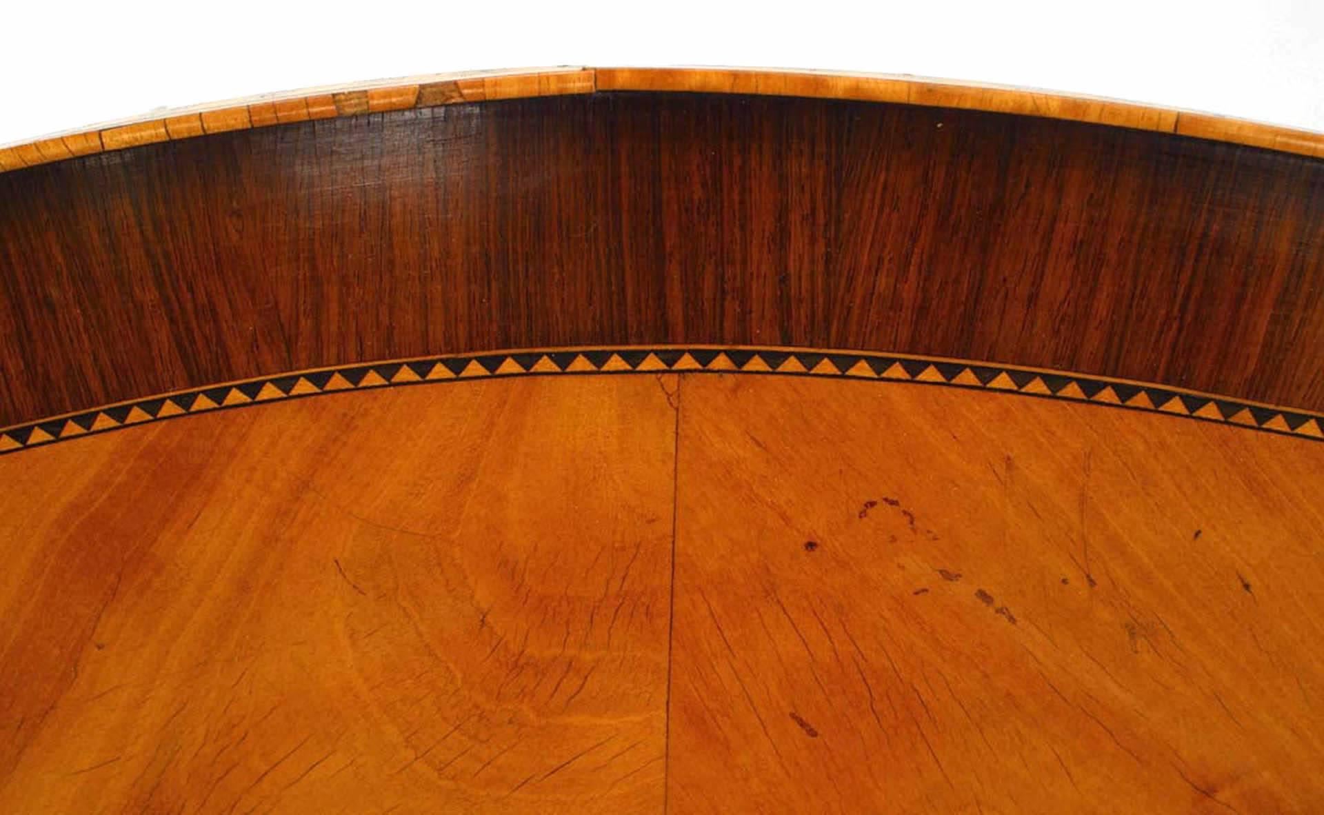 19th Century Continental Dutch Satinwood Center Table For Sale