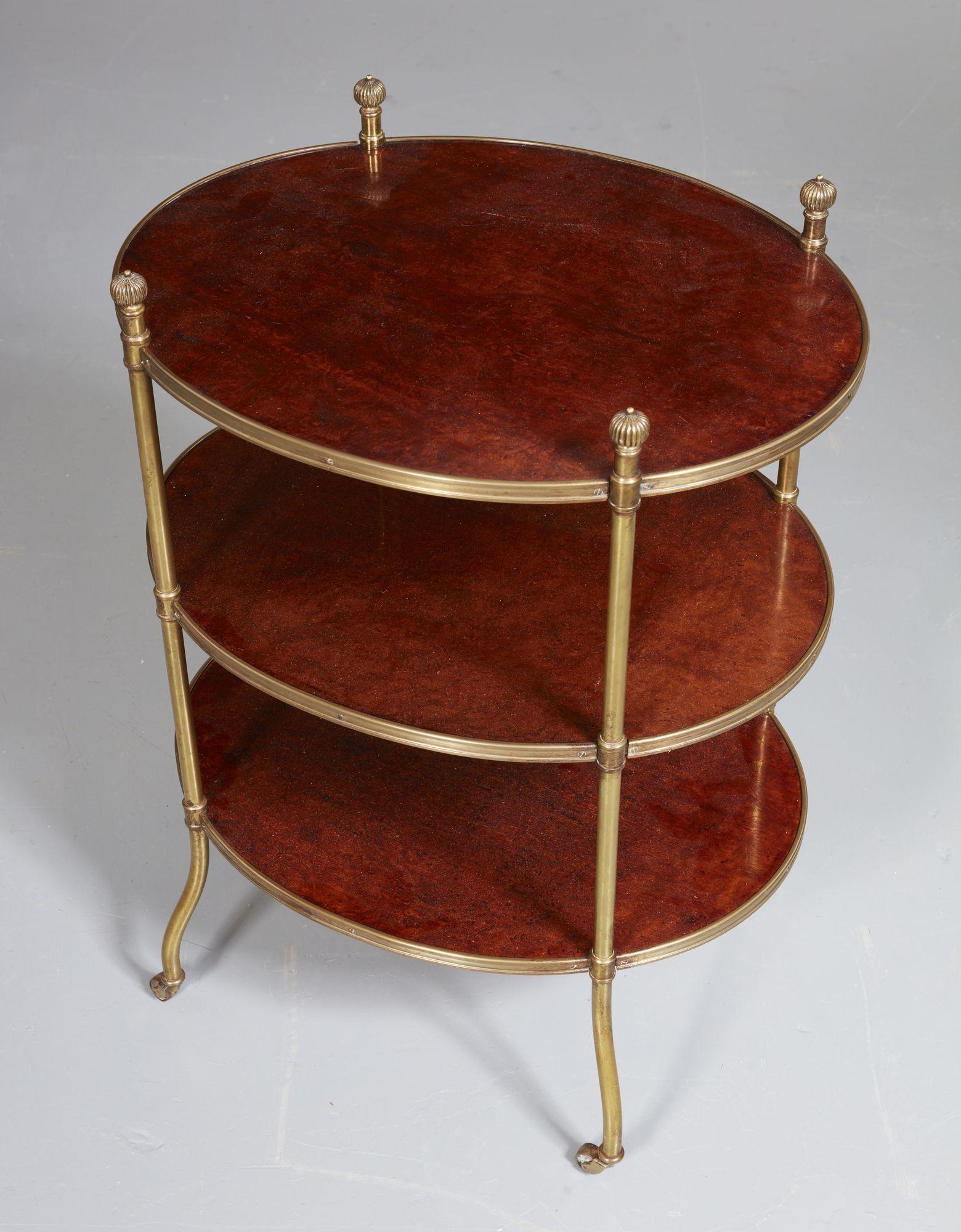 Early 19th C. English Campaign Plum Pudding Tiered Table In Good Condition In Greenwich, CT