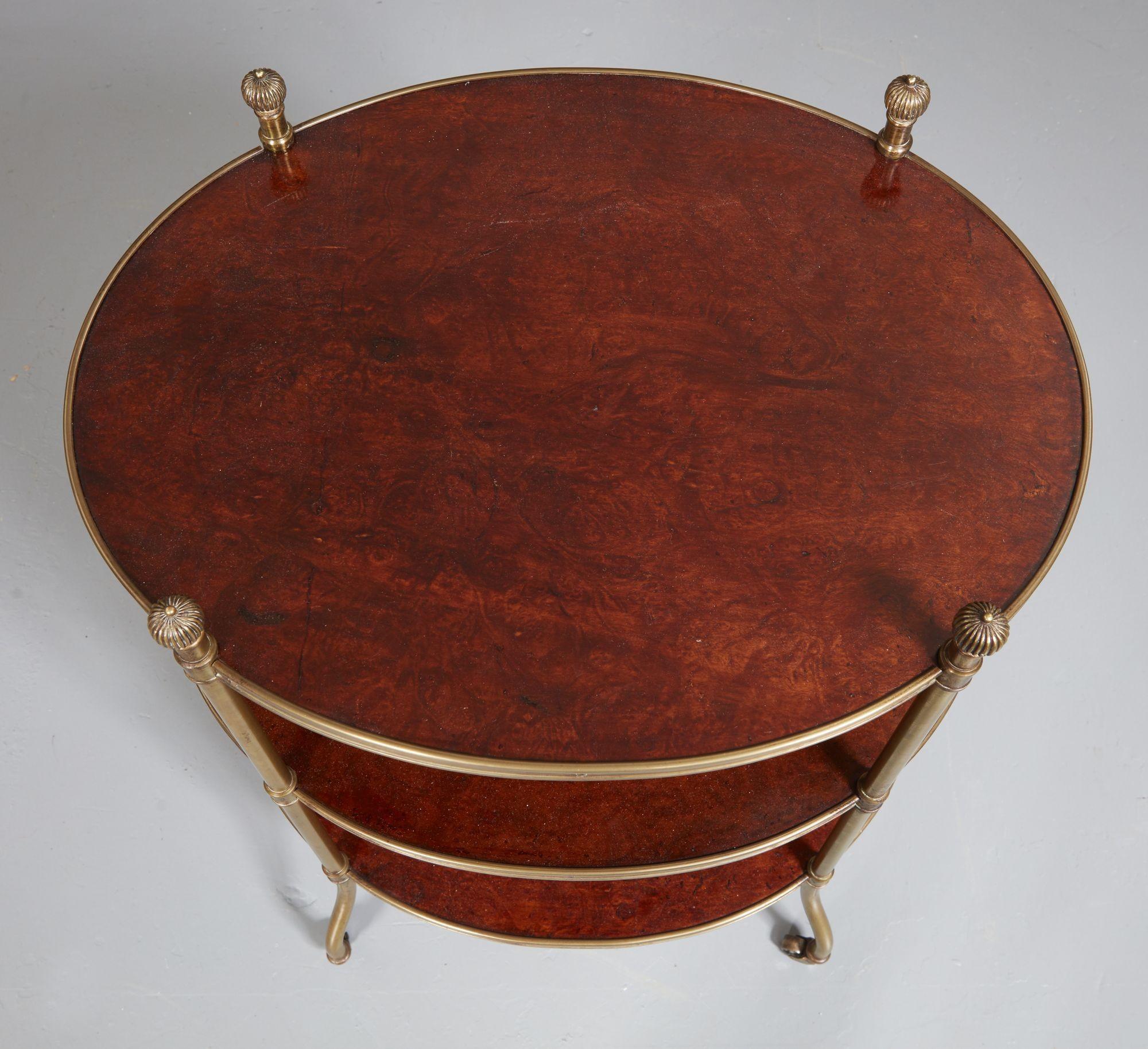 Brass Early 19th C. English Campaign Plum Pudding Tiered Table