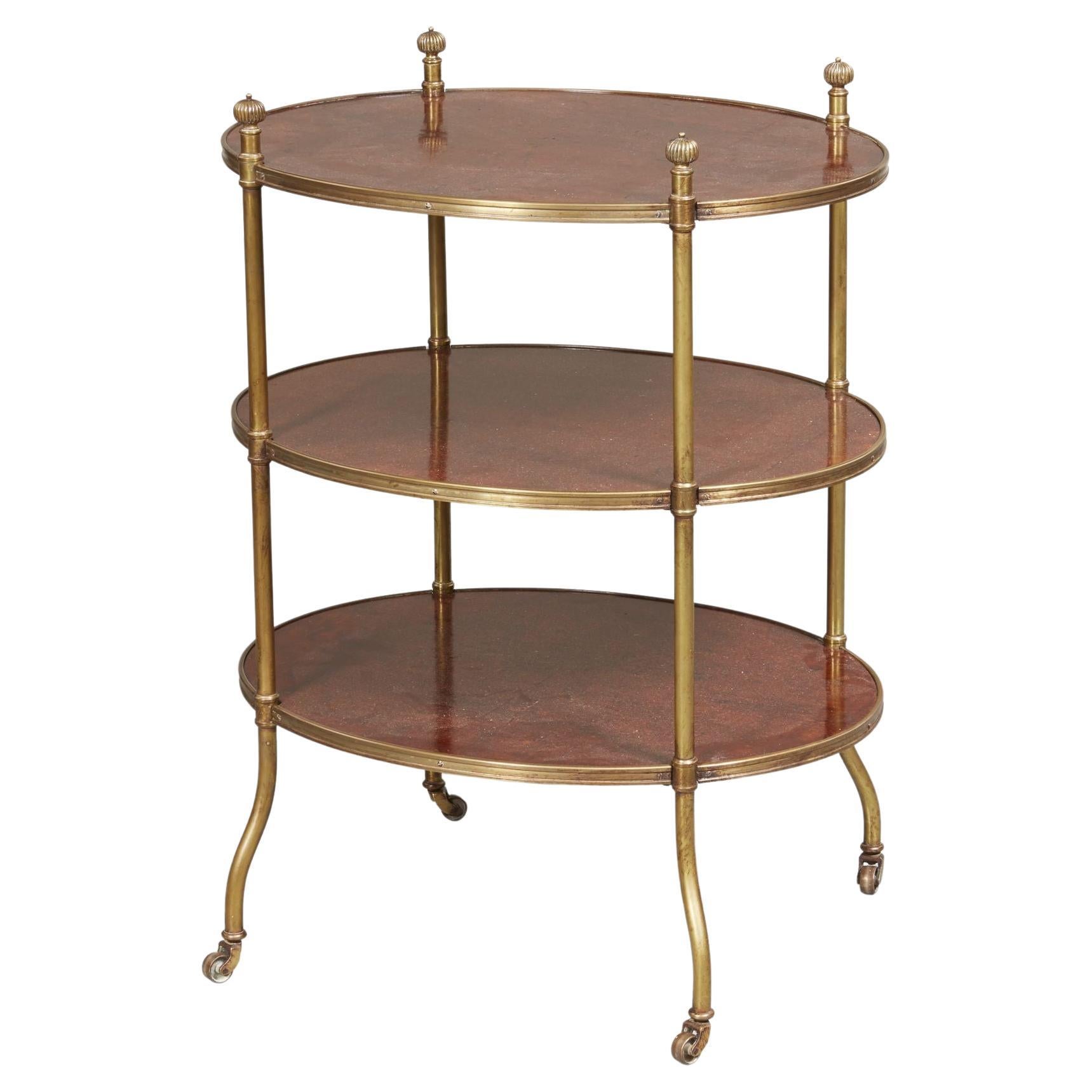 Early 19th C. English Campaign Plum Pudding Tiered Table