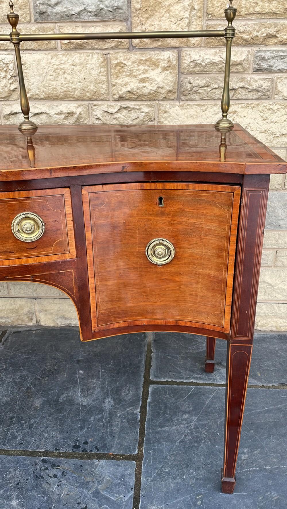  Early 19th C. English Inlaid Figured Mahogany Hepp. Style Serpentine Sideboard For Sale 10
