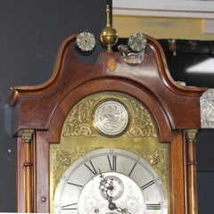 Early 19th Century English Mahogany Brass Arched Dial Longcase Clock
