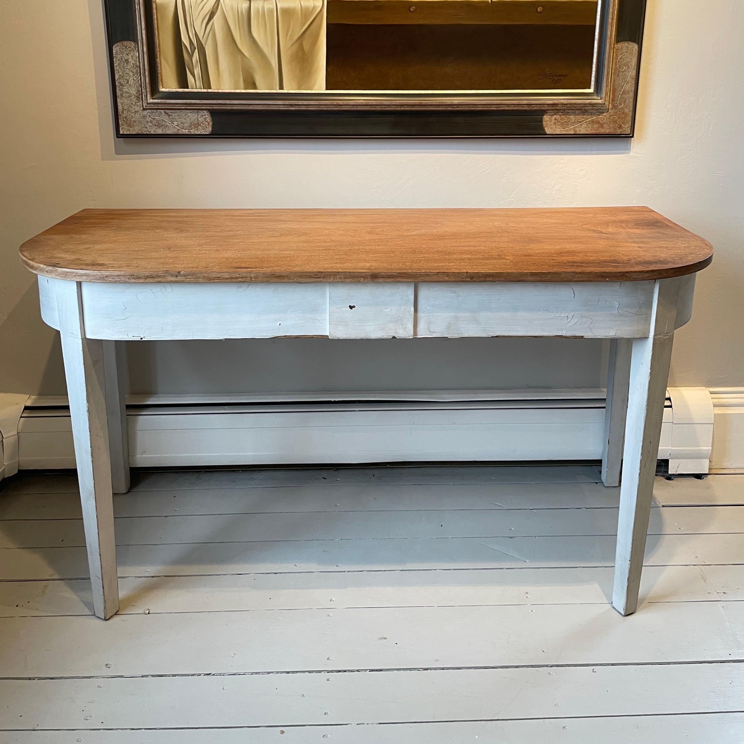 d shaped console table