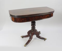 Early 19th Century Flame Mahogany Tea Table
