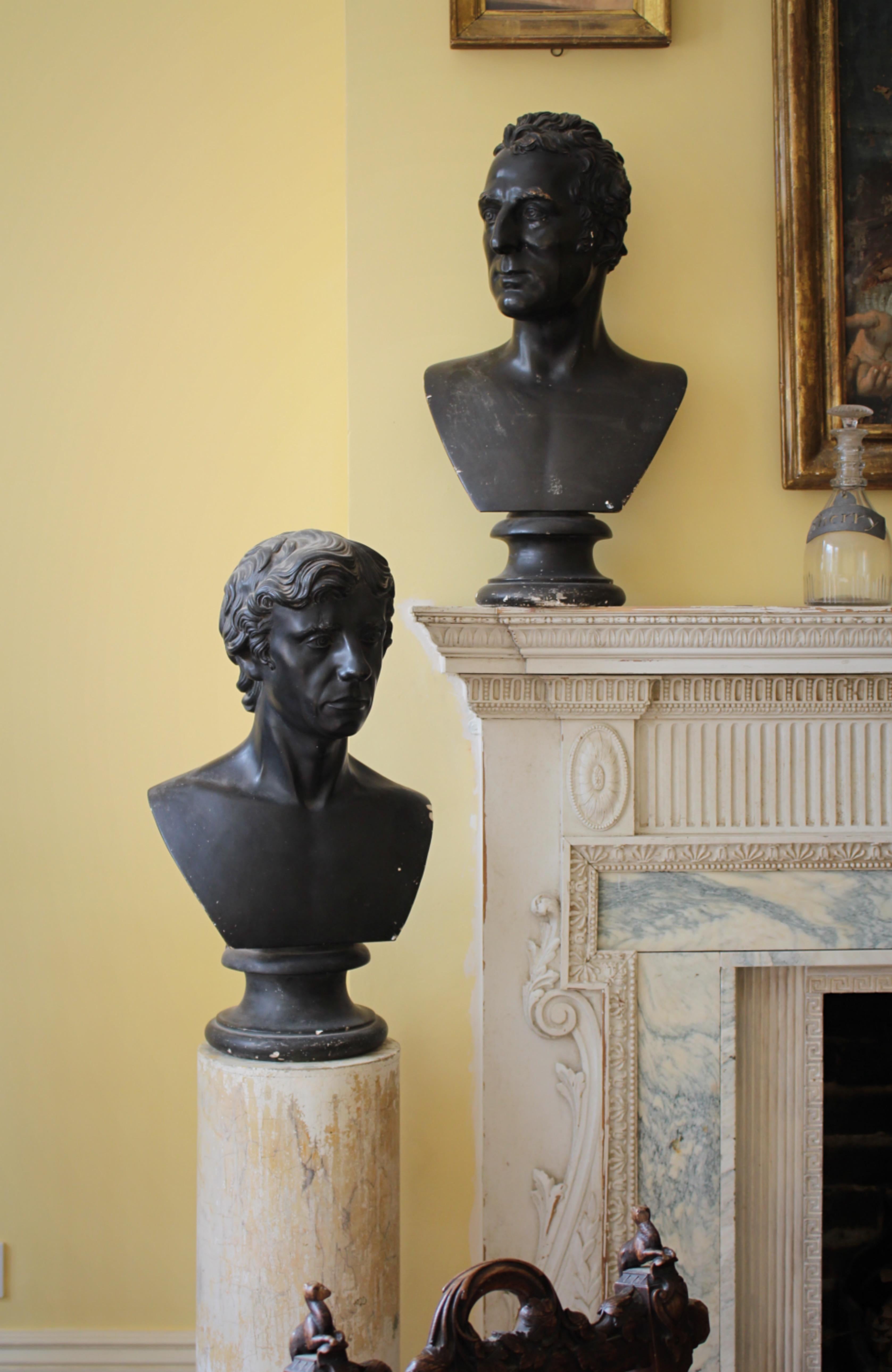 English Early 19th C Francis Philibert Hardenberg, Wellington & Nelsons Plaster Busts