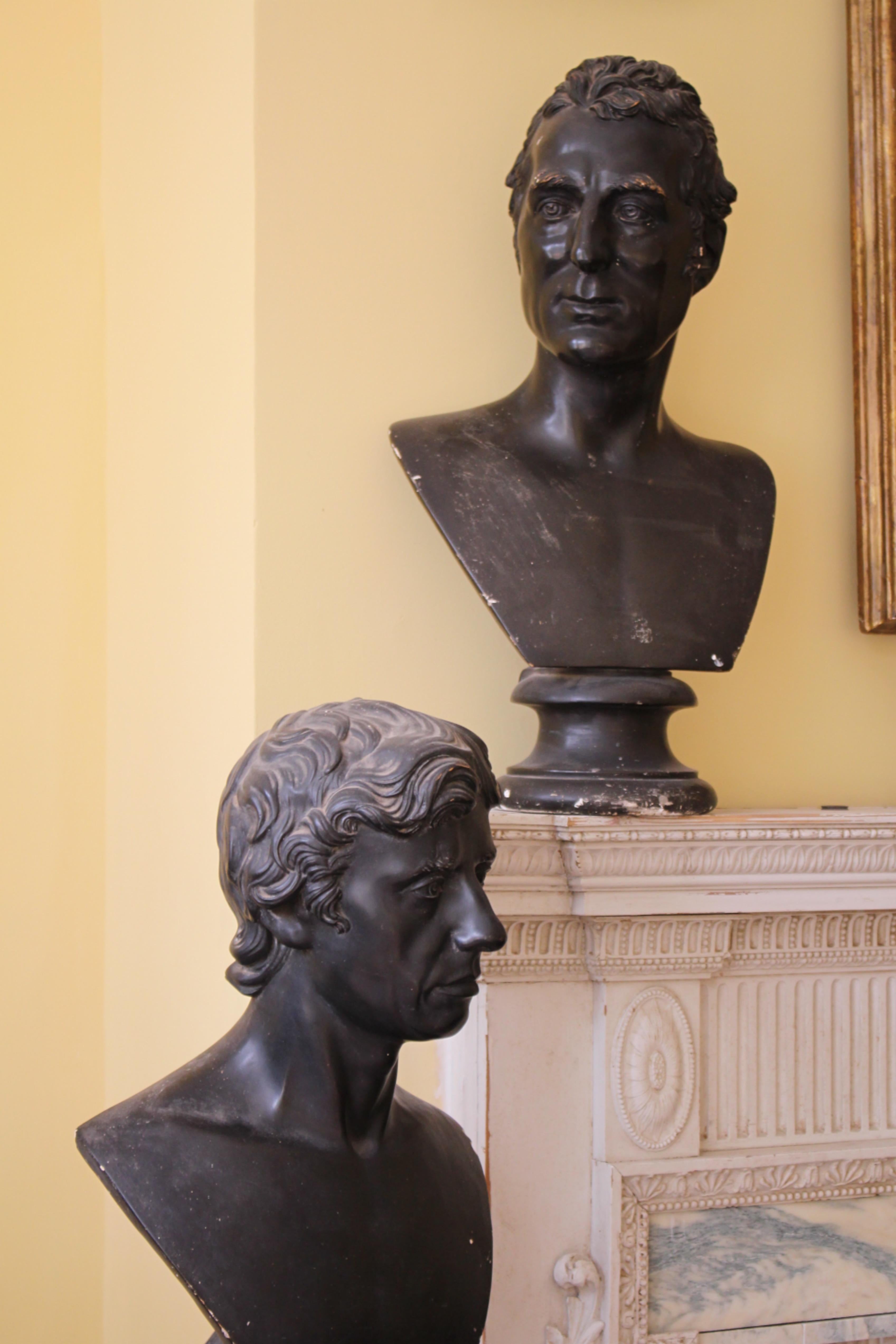 Early 19th C Francis Philibert Hardenberg, Wellington & Nelsons Plaster Busts In Good Condition In Lowestoft, GB