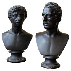 Early 19th C Francis Philibert Hardenberg, Wellington & Nelsons Plaster Busts