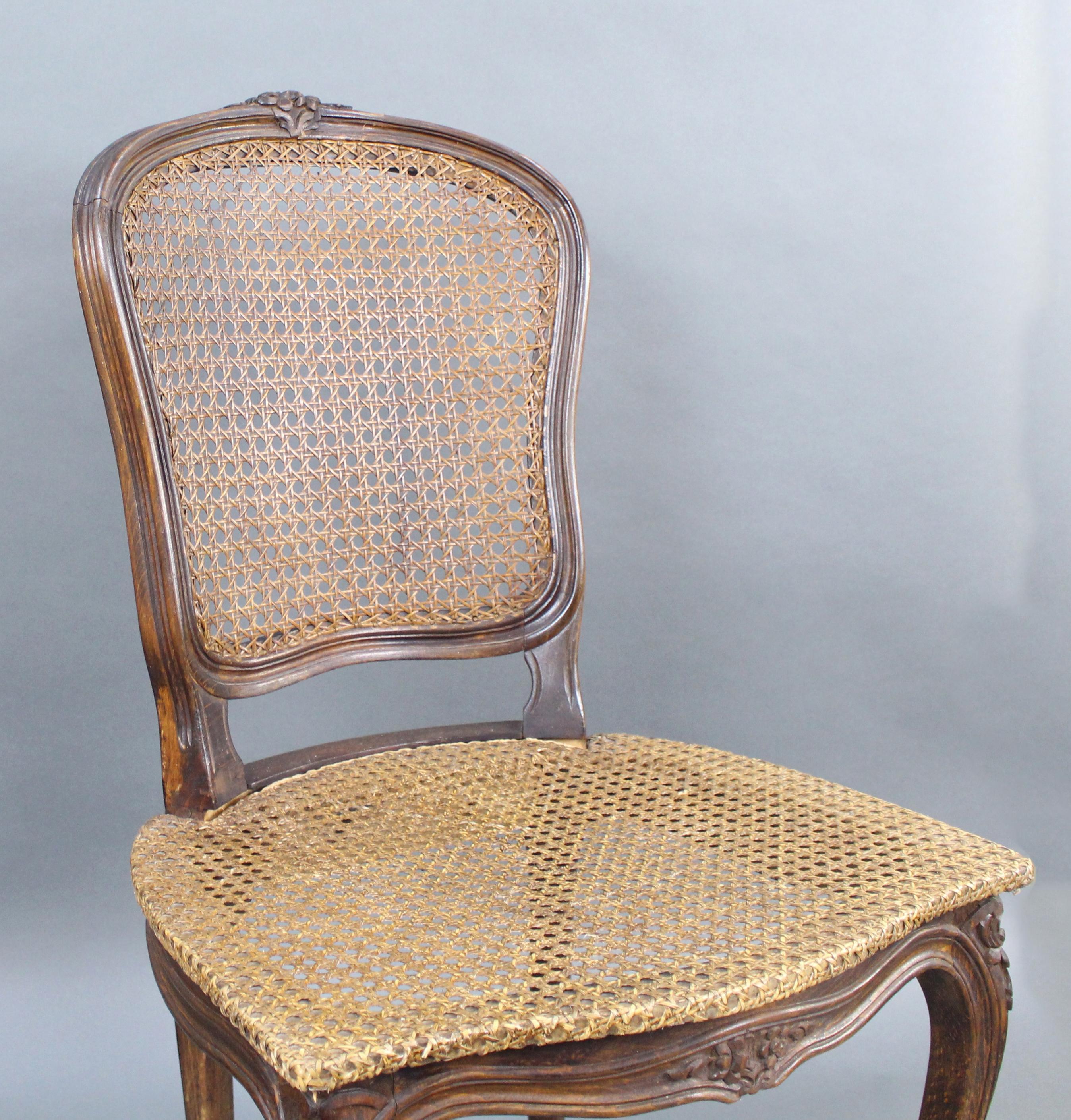Early 19th Century French Beech Bergère Cane Salon Chair For Sale 2
