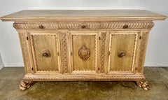 Antique Northern Italian Carved Credenza, Late 18th Century