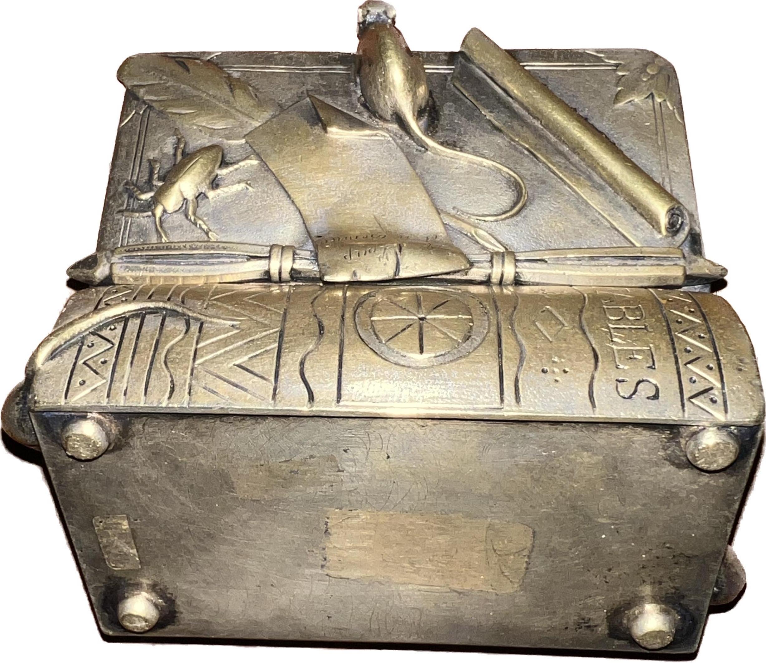 Early 19th C. French Brass Matchbox Holder In Good Condition In Brooklyn, NY