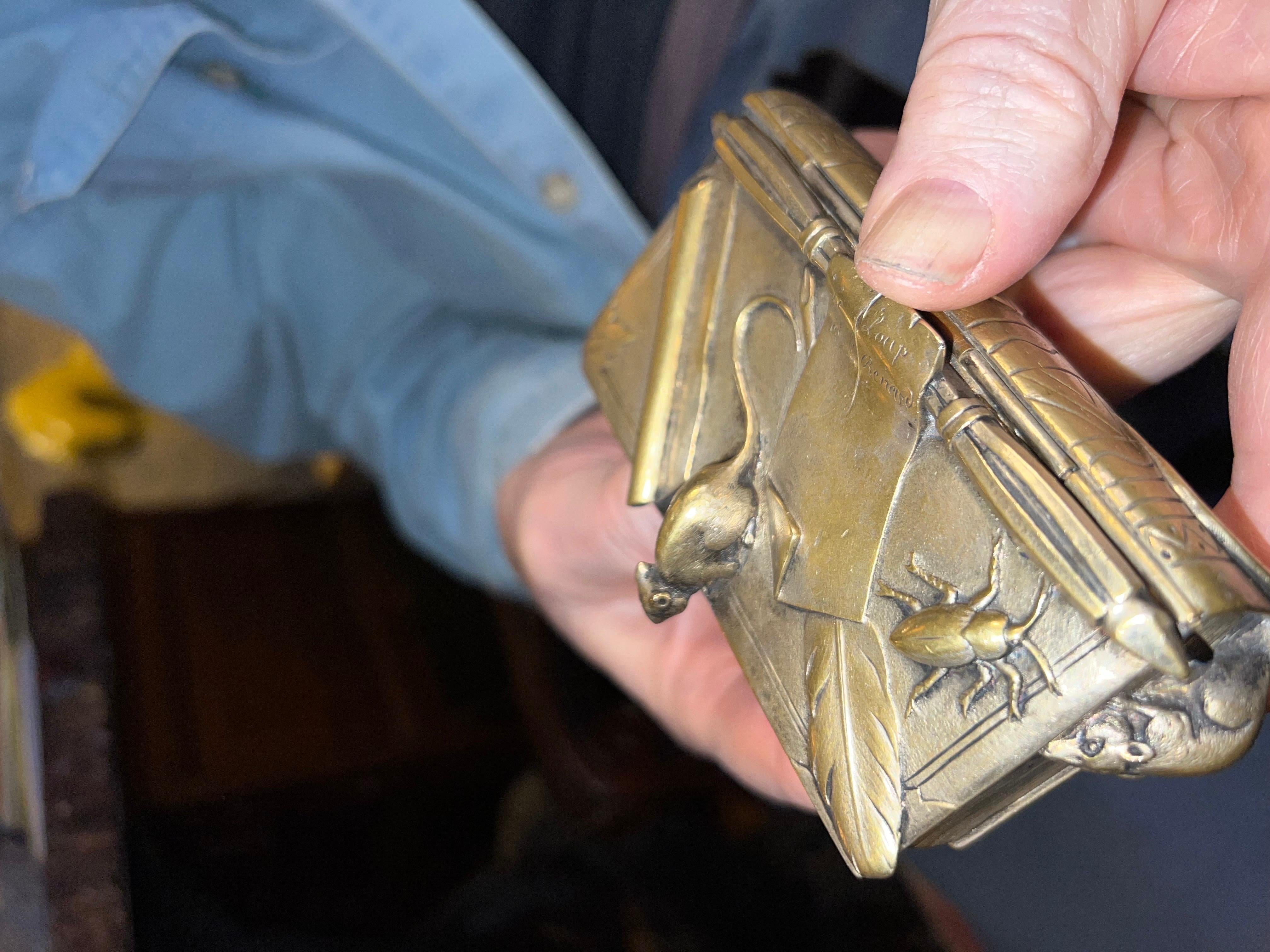 Early 19th C. French Brass Matchbox Holder 4