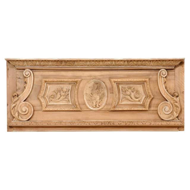 19th Century Carved-Wood Wall Plaque, Great for a Headboard For Sale at ...