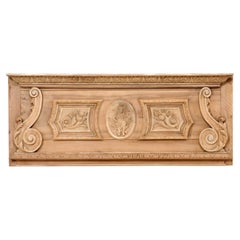 Early 19th C. French Carved-Wood "Warrioress" Wall Plaque, 4.5 Ft Wide