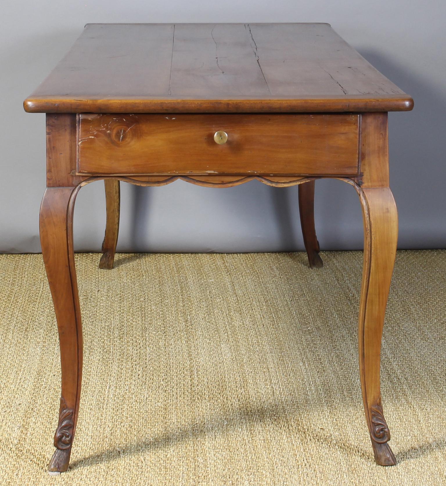 French Provincial Early 19th Century French Cherrywood Farm Table